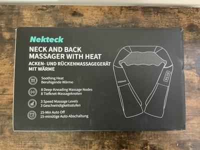 Nekteck Shiatsu Neck and Back Massager with Soothing Heat, Electric Deep Tissue