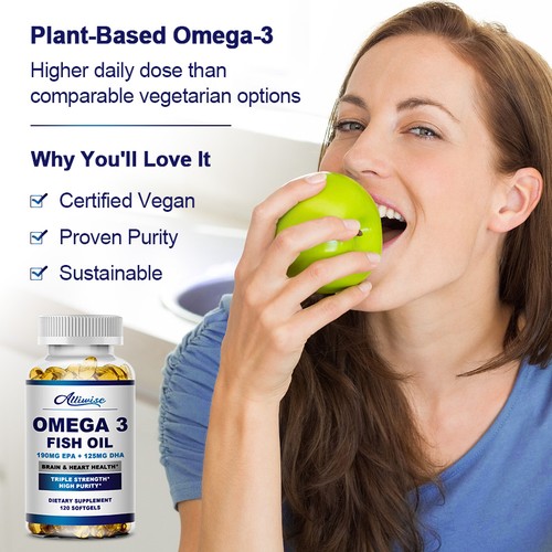 Maximum Strength Triple Omega 3-6-9 Fish, Flax & Borage Oils-120 Softgels - Picture 4 of 8