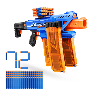 XSHOT Insanity Motorized Clip Mania (72 Darts) Outdoor Foam