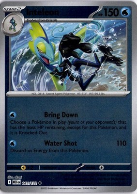 Inteleon Reverse Holo Uncommon MEG ME01: Mega Evolution 041/132 NM