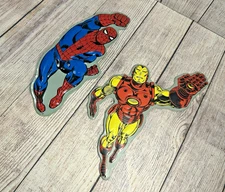 Marvel Comics Metal Die-Cut Sign Decor Open Road Brands Spiderman & Ironman