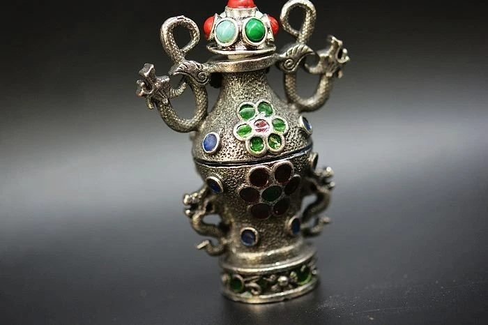 Tibetan Old Silver Dragon Buckle A7 - Image 3 of 4