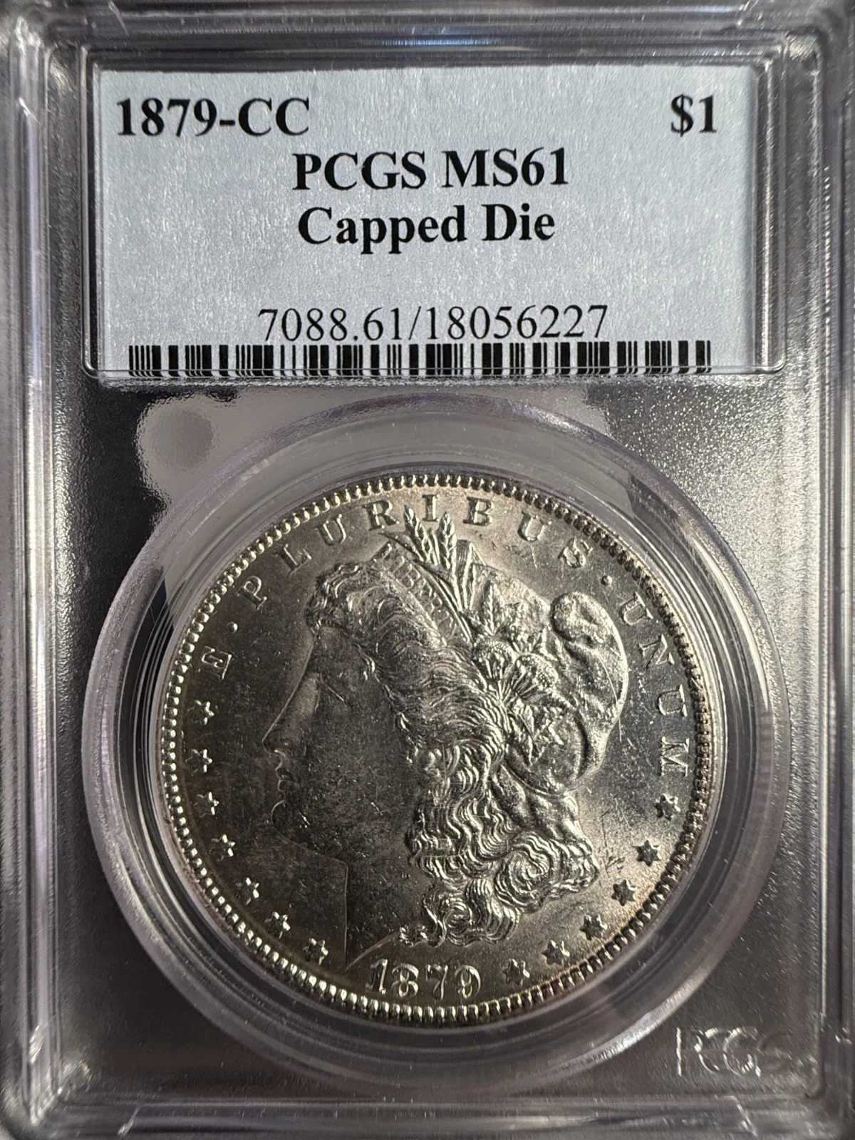 1879-CC Capped Morgan Silver Dollar, MS61 PCGS. (14342)