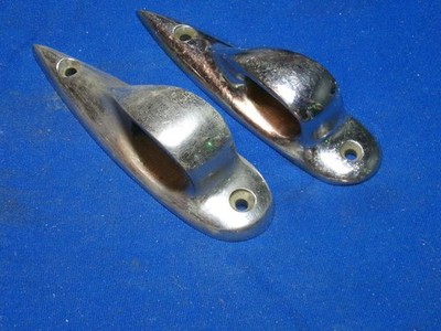 Vintage Original Chris Craft Solid Brass Closed Chocks for Speedboats