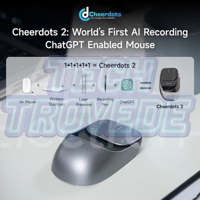 Cheerdots2 Bluetooth Detachable AI Air Mouse Wireless Split AI-Recording Mouse