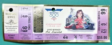 VINTAGE TICKET: 1991 Indianapolis 500 - Arie Luyendyk - Sec 66 - Row G - Seat 12