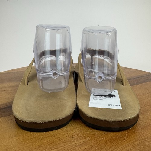 New NWOB Mens Rainbow Sandals 301 Alts Brown Leather Flip Flops Size M 8.5 - 9.5 - Picture 4 of 8