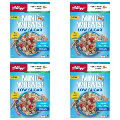 Kellogg's Mini Wheats Low Sugar Cereal, 450g (4 Pack)