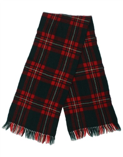 VINTAGE Boys Rectangle Scarf One Size Green Plaid B210 - Picture 2 of 2