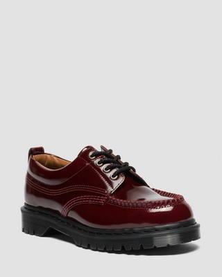 美品‼️ Dr. Martens LOWELL US8 Dr Martens Lowell Laquered Moc Toe Iconic Shoes Cherry Red | eBay