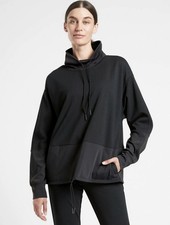 Athleta Hermosa Mock Neck Sweatshirt Black Size Medium 597967