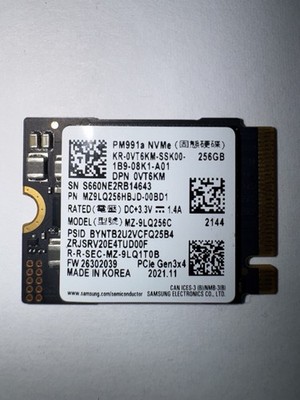 Dell VT6KM (Samsung MZ-9LQ256C) Samsung MZ9LQ256HBJD-00BD1 PM991A