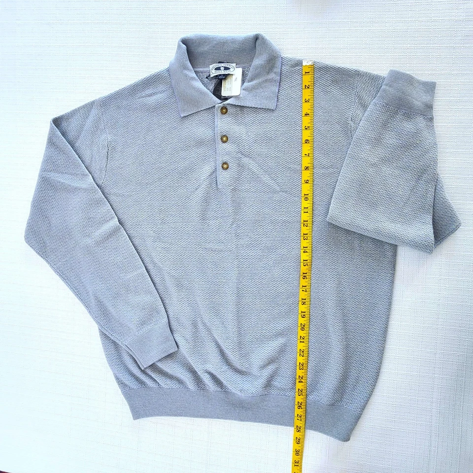 Stephen Tuttle's 100% CACHEMIRA POLO SUÉTER AZUL HOMBRE TALLA L Foto 2 de 4