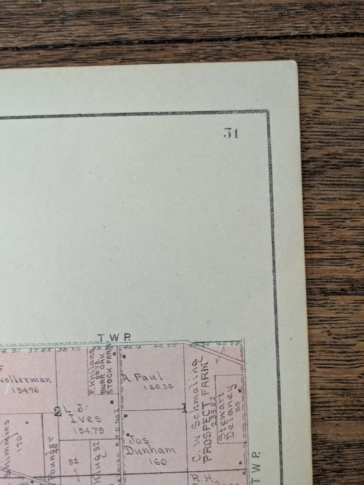 Vintage 1921 Atlas Plat Map ~ Darien Township Walworth County Wisconsin #31 - Image 4 of 4