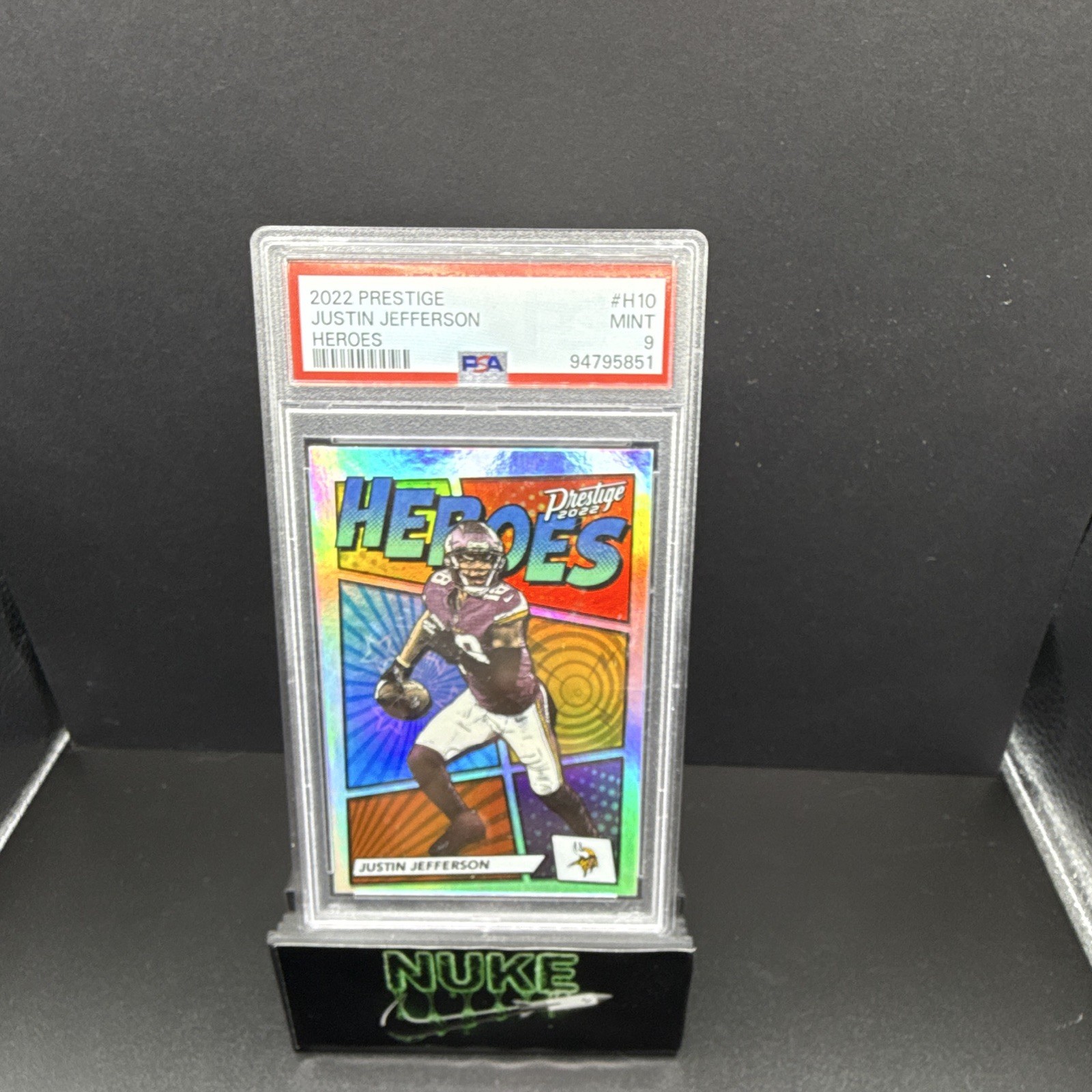 2022 Panini Prestige Heroes Justin Jefferson H-10 PSA 9 Graded Vikings NFL