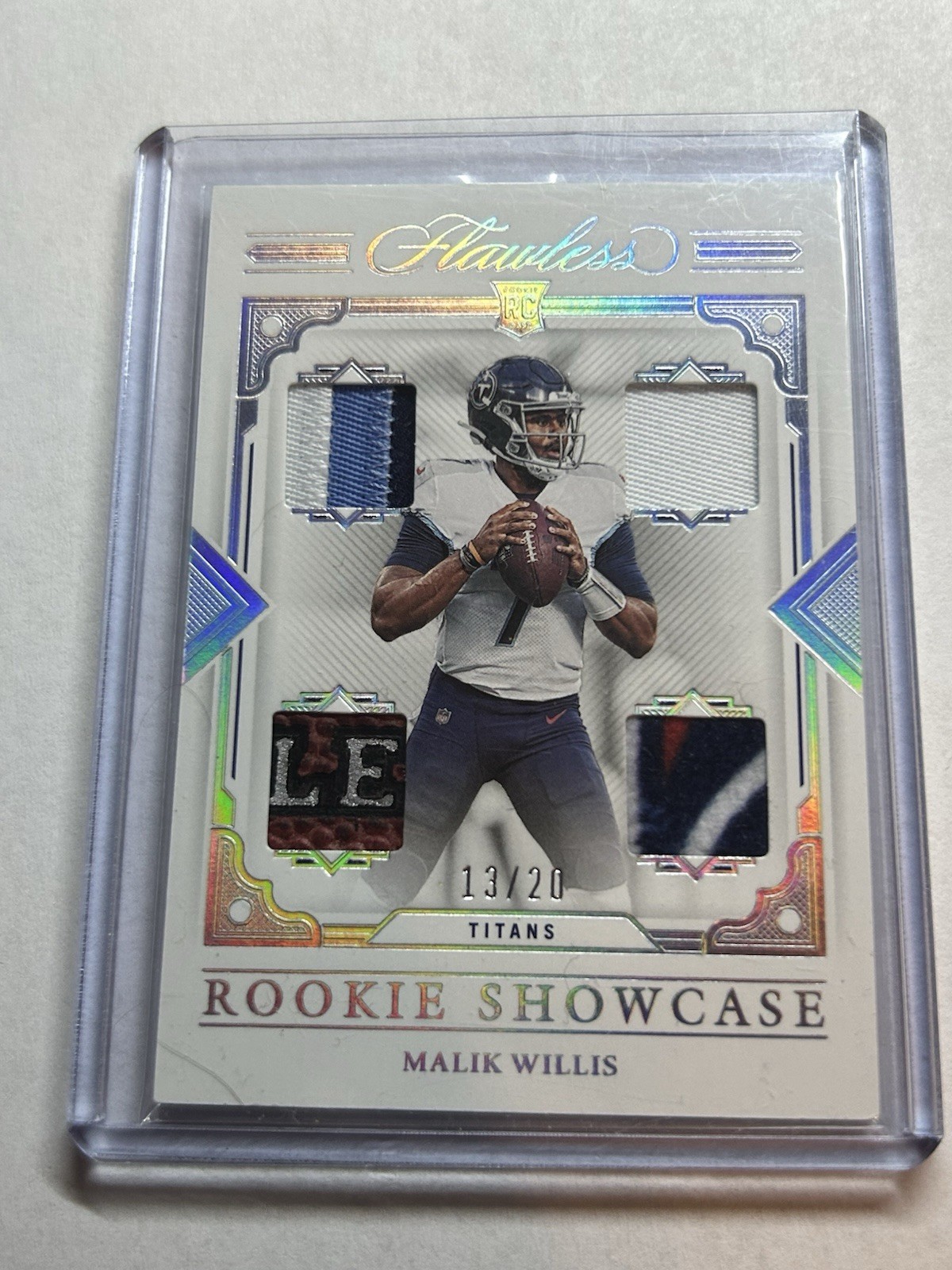 Malik Willis Panini Flawless Rookie Showcase Materials #RSMW Silver