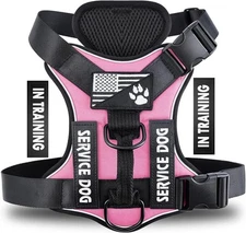 Demigreat Service Dog Harness, Reflective Vest Medium (Pack of 1), Pink 