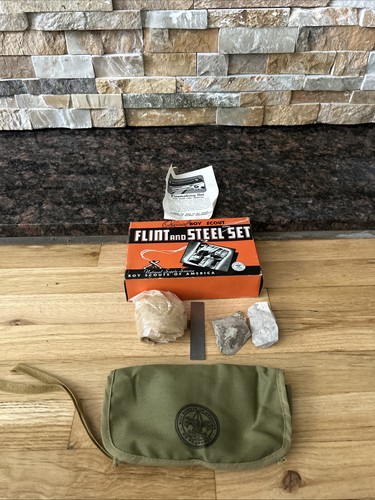 Boy Scouts Official Flint and Steel Fire Starter Set with Original Packaging