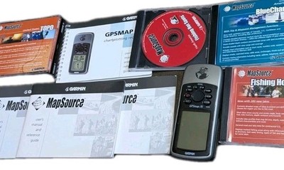 Garmin GPS MAP76 Bundle MapSource BlueChart Fishing Hot Spots Manual Software