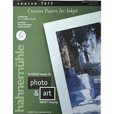 HAHNEM HLE Pastel Fine Art INKJET Paper 8.5x11 Pad 15 Sheets 210 gsm Coarse Felt