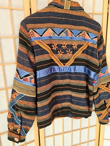 Vintage Coldwater Creek Azteken bestickt Applikation & Knopf gefütterte Jacke Wmns M - Bild 5 von 7