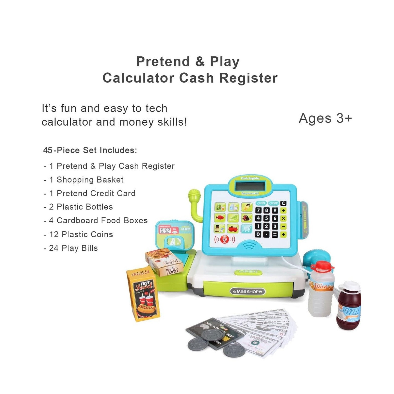 как выглядит FS Pretend Play Calculator Cash Register Toy as Preschool Gift for ... Fast Ship фото