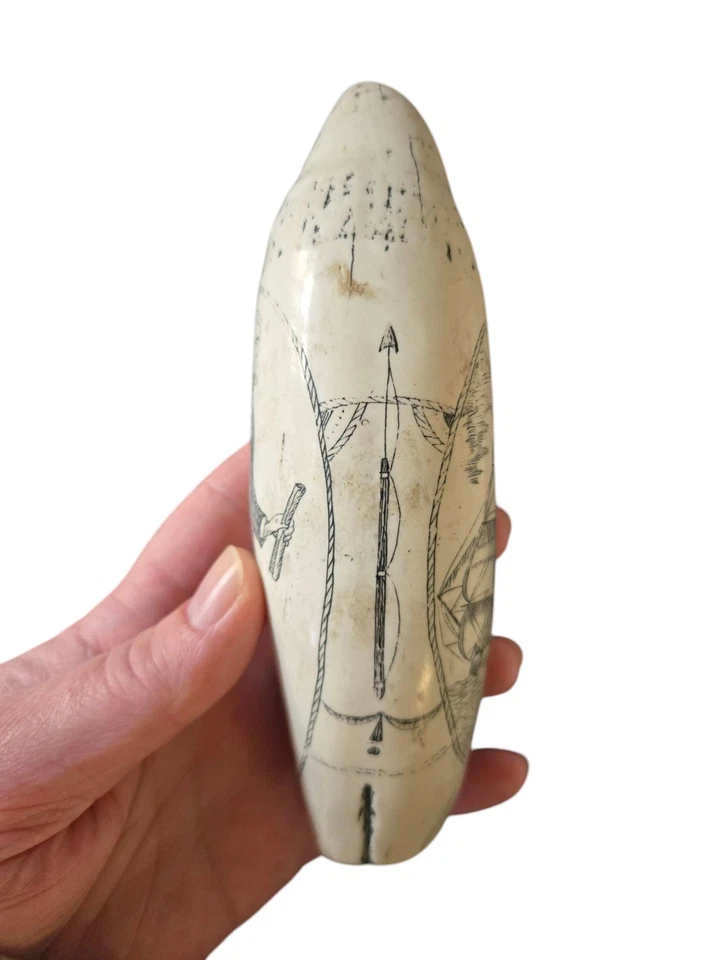 Retrato de colección del diente de ballena del presidente Lincoln reproducción Scrimshaw Foto 3 de 4