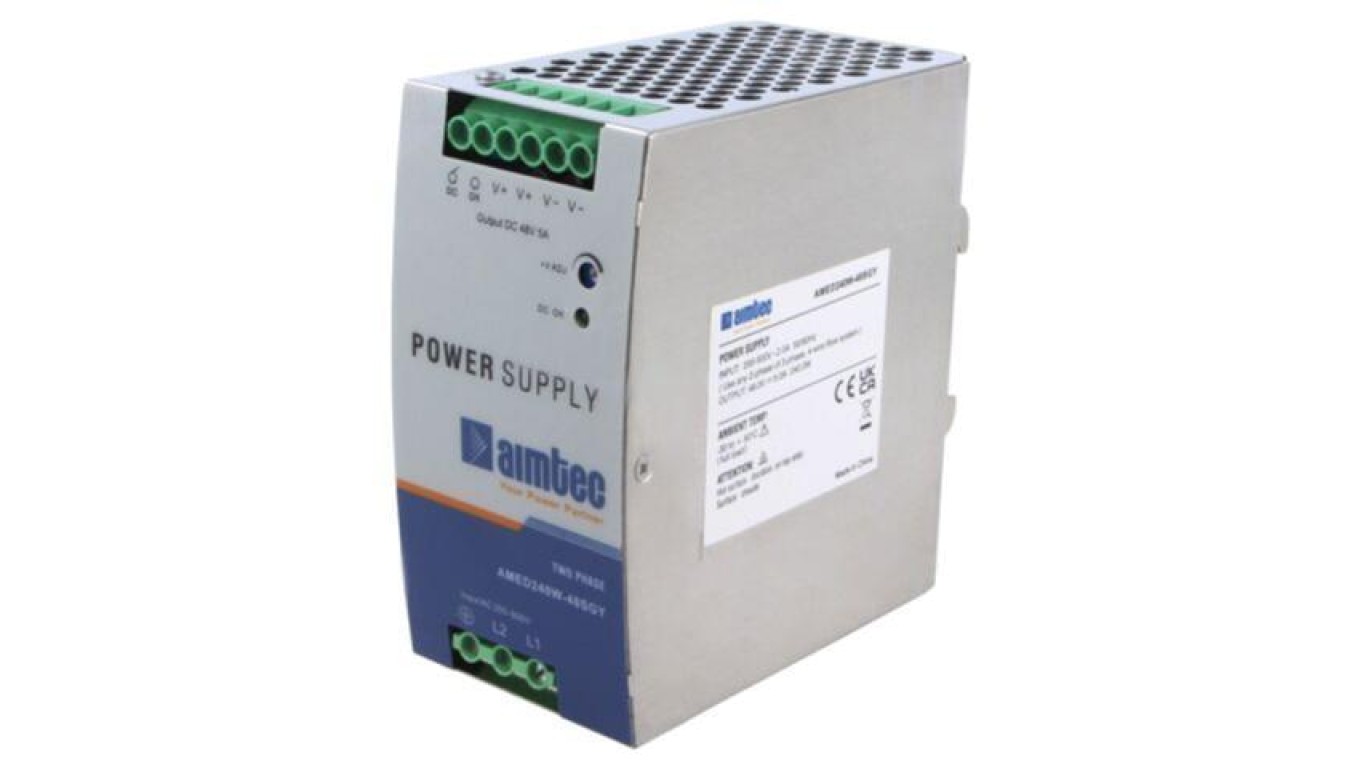 Switching Power Supply, for DIN Rail, 240W, 48VDC AMED240W-48SGY