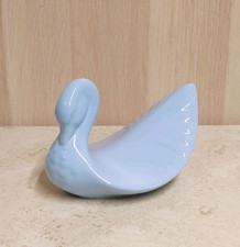 Vintage Blue Swan Bathroom Towel Washcloth Soap Holder Ceramic Glaze Japan