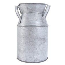 1PC Iron Sheet Flower Vase Iron Art Dried Flower Bucket (White) retro iron vase
