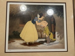 Walt Disney Productions Original Snow White Lithograph in Frame 1938. Numbered.