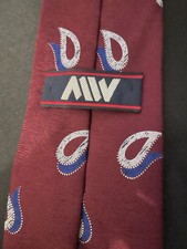 This Tie Features A Burgundy Color Paisley Pattern 100 Silk Men's Neck Tie