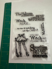 Halloween Witch Sentiments Legs Clear Stamp Set