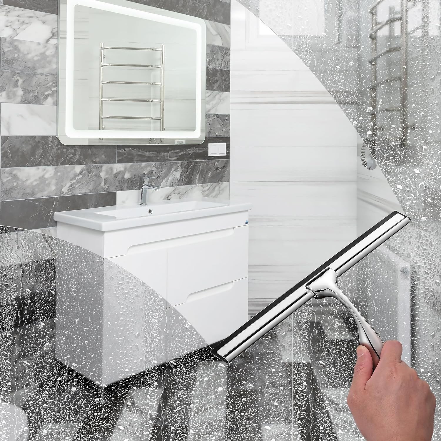 10" Squeegee for Shower Glass Door LASSHSWA All-Purpose Shower Squeegee for Glas