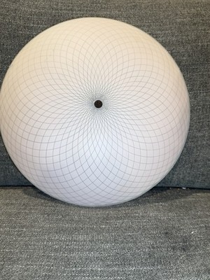 Vtg Pink Frosted Glass Ceiling Light Shade Geometric Spirograph 13 