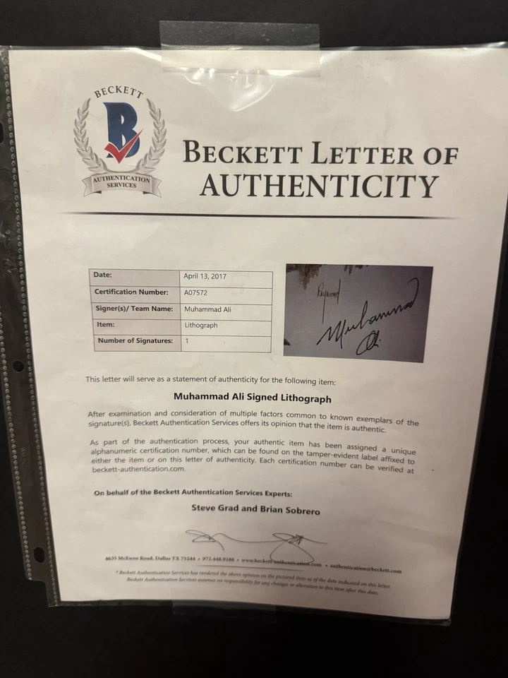 Muhammad Ali Autographed 24x30 Framed Lithograph - Image 3 of 3