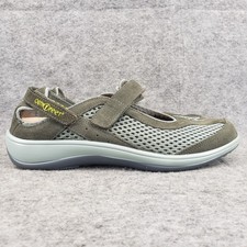 Orthofeet Womens Sanibel Mary Jane 895 Gray Green Suede Orthotic Shoes Sz 10.5 B