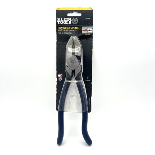 Klein Tools USA Ironworker Side Cutter High Leverage Pliers D213-9ST, Blue Grip - Picture 1 of 14