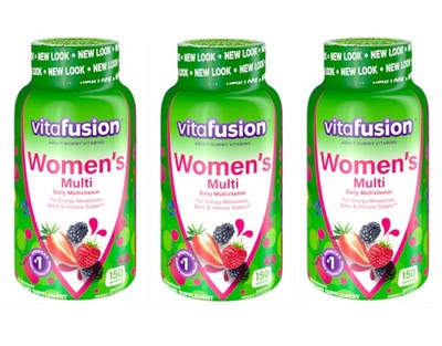 3 Pack Vitafusion Women's Gummy Multivitamin Diatary Supplement 150 Gummies