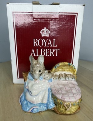 Vintage 1989 Royal Albert Beatrix Potter Figurine Hunca Munca and Mouse Babies