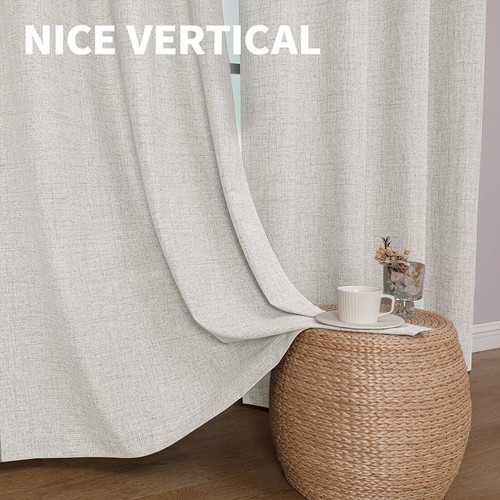 100 % Verdunkelung Fenster Vorhänge 54 Zoll lang 2 Paneele Set, Kunst Leinen Optik Th... - Bild 6 von 7