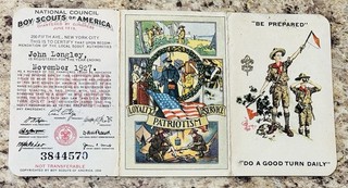 1927 Boy Scout Advancement Registration Card Pelham NY
