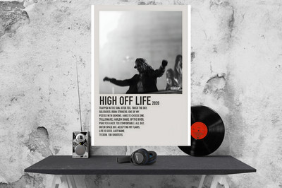 Future High Off Life Album Cover Poster/Druck A3/A4/A5 230 g/m² gerahmt