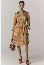 Farm Rio Belted Shirt Dress Tropic of the Macaws NWT Size XS