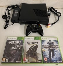 Xbox 360 Console Slim Black 250GB -With 3 C.O.D Games- Fully Working - GC