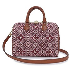 Louis Vuitton Speedy Bandouliere Bag 2way Jacquard Bordeaux Red Brown