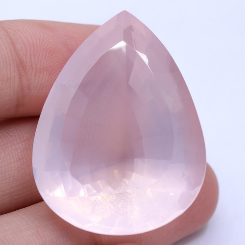 102.2 Ct Real Rose Quartz Pear Cut Faceted Loose Gemstone Jewelry Making Craft