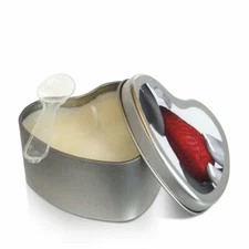 Earthly Body Edible Heart Massage Oil Candle Strawberry Flavored 4.7oz