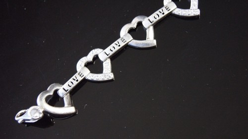 LOVE Heart Friendship Cadena Cúbica Zironcia 8 Inches Plata Esterlina 925 - Imagen 4 de 12