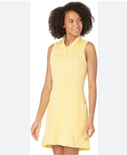 NWT Adidas Go-To Golf Dress M Butter Yellow Tennis Pickleball Country Club - Picture 2 of 14